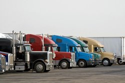 Trucks in a row